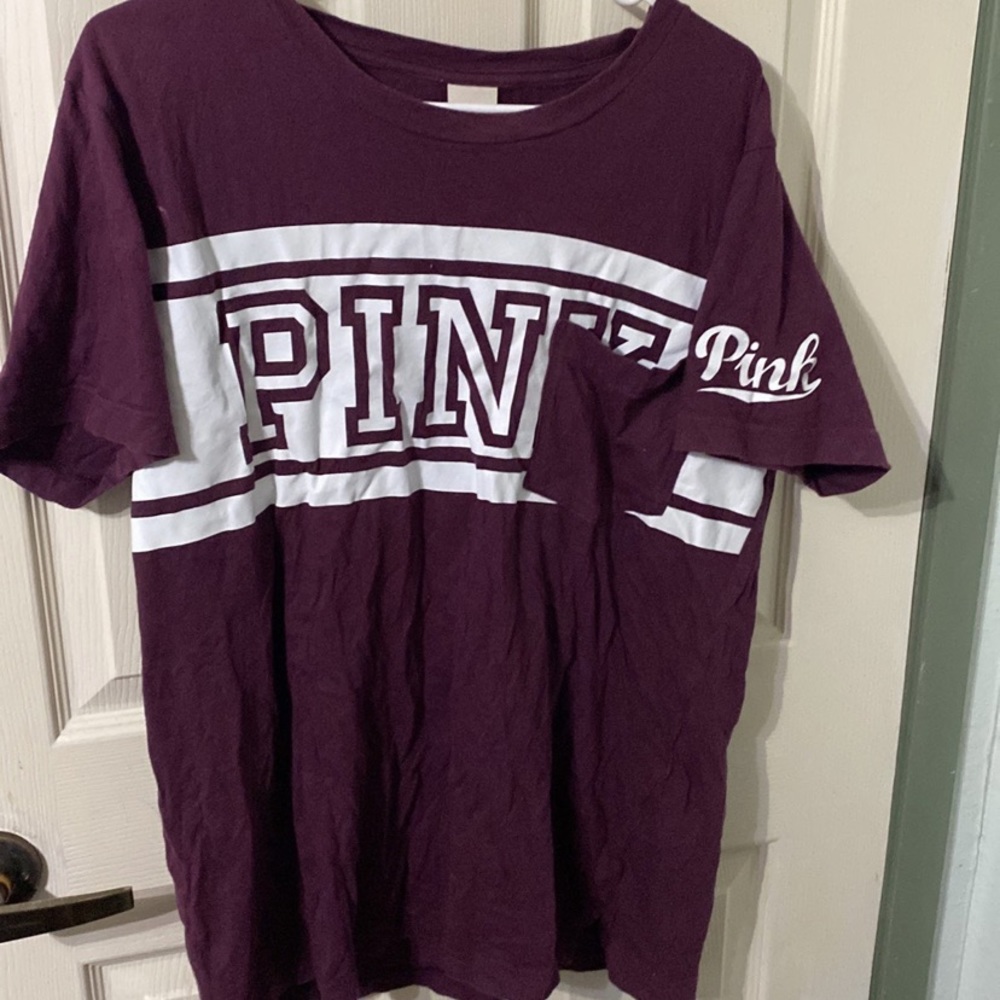 burgundy PINK pocket tee